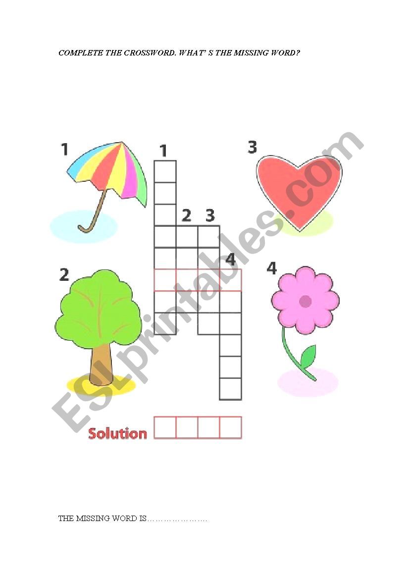 easy crossword worksheet