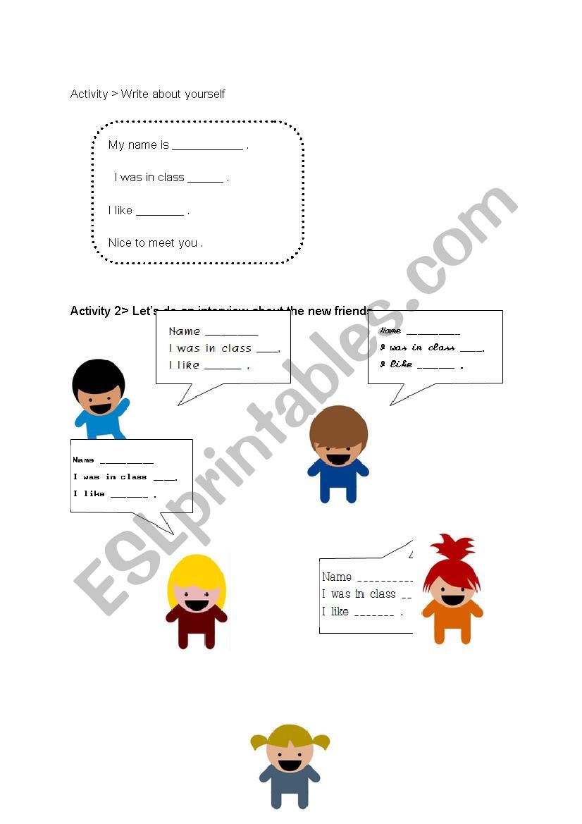 Introduce myself&Interview  worksheet