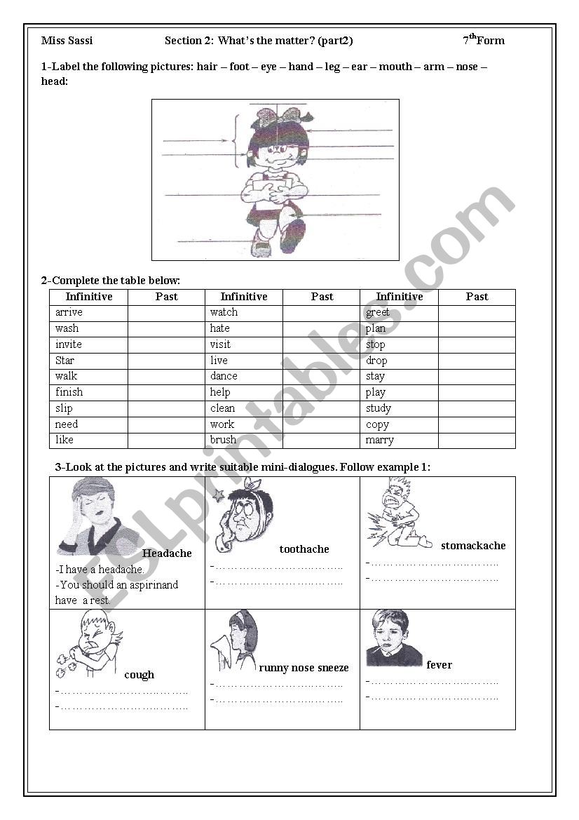 whats the matter? worksheet
