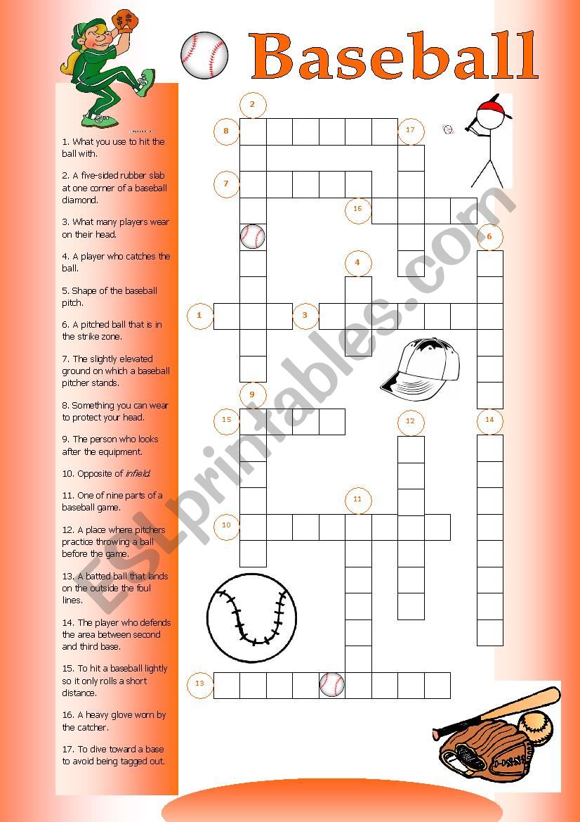Crossword Baseball worksheet