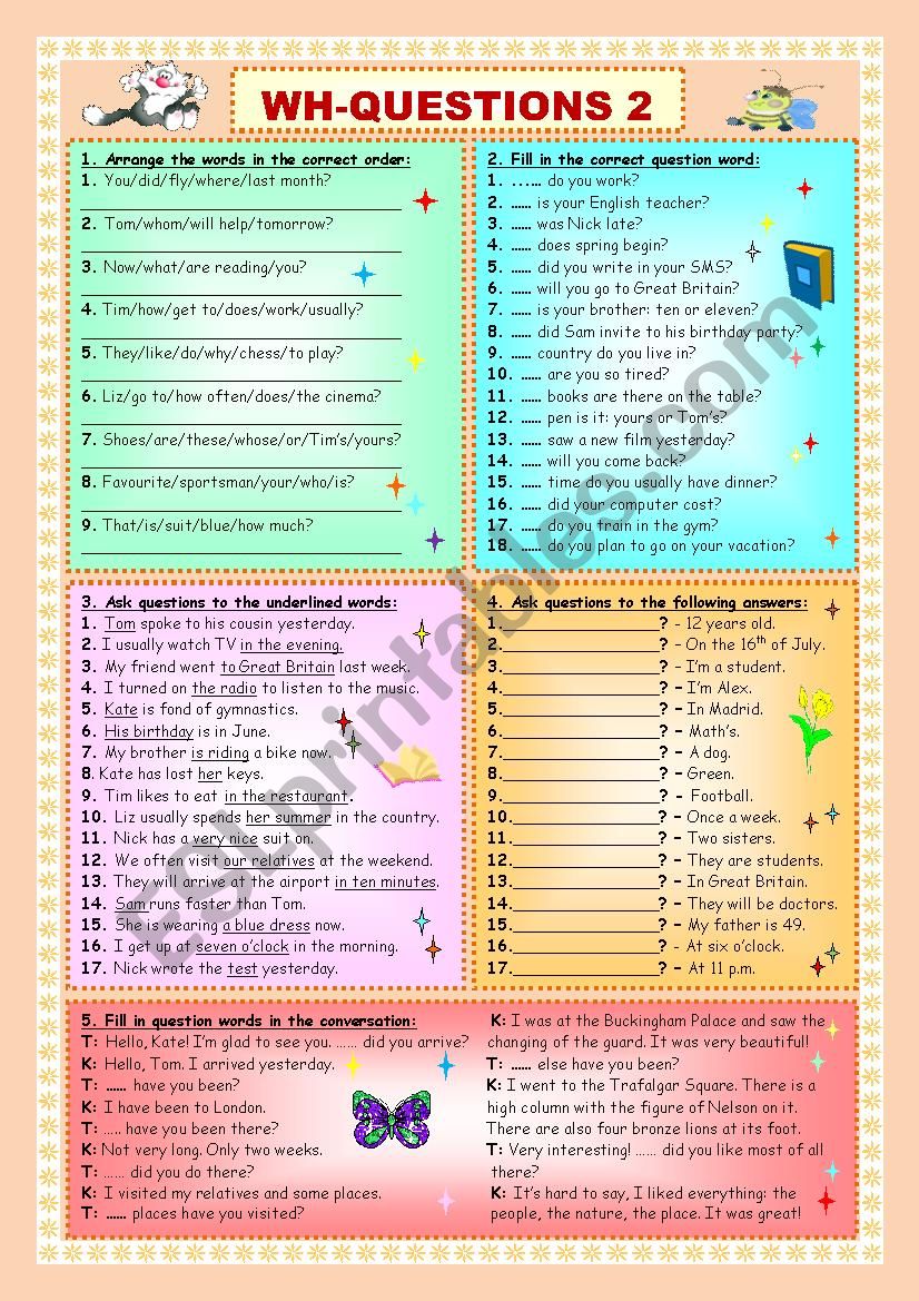 Wh-Questions 2 worksheet