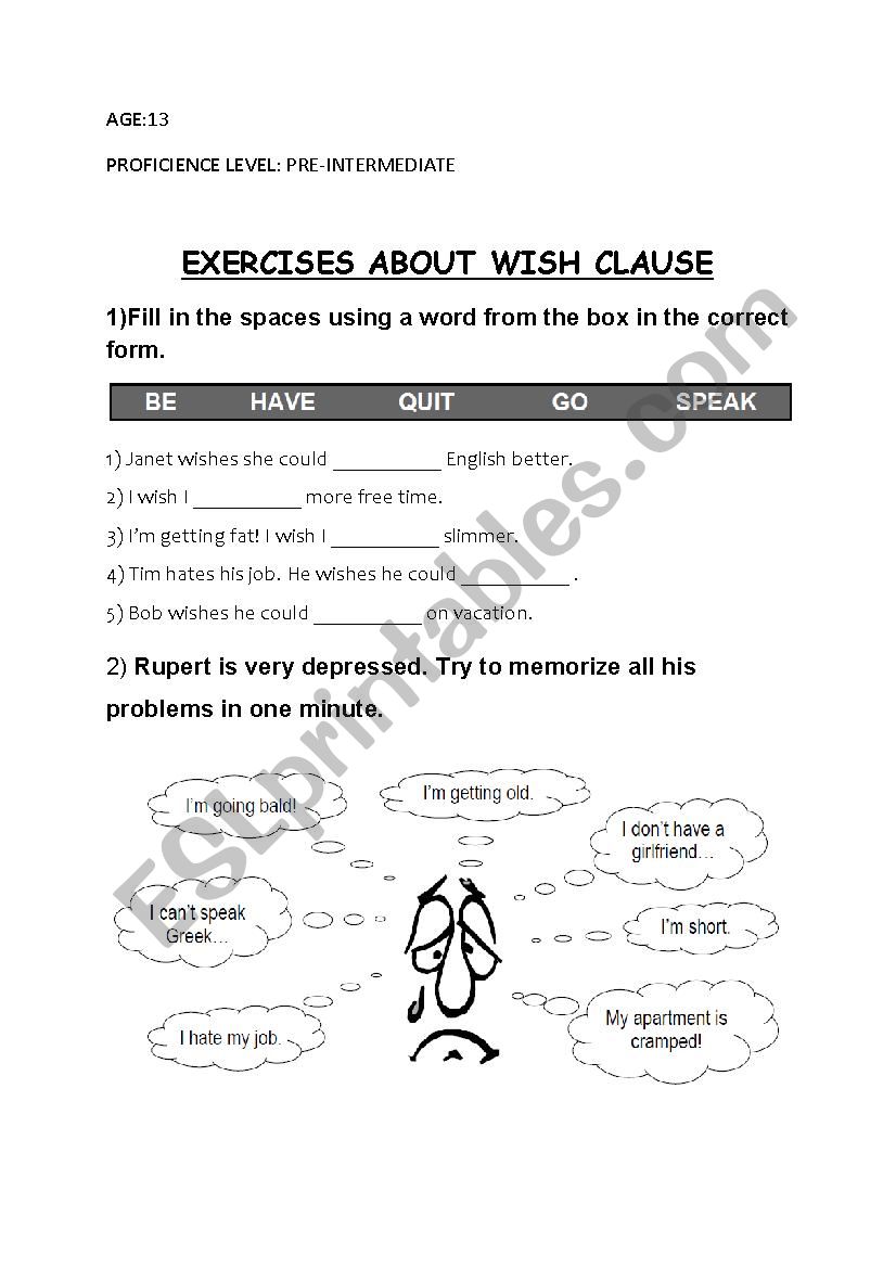 wish worksheet