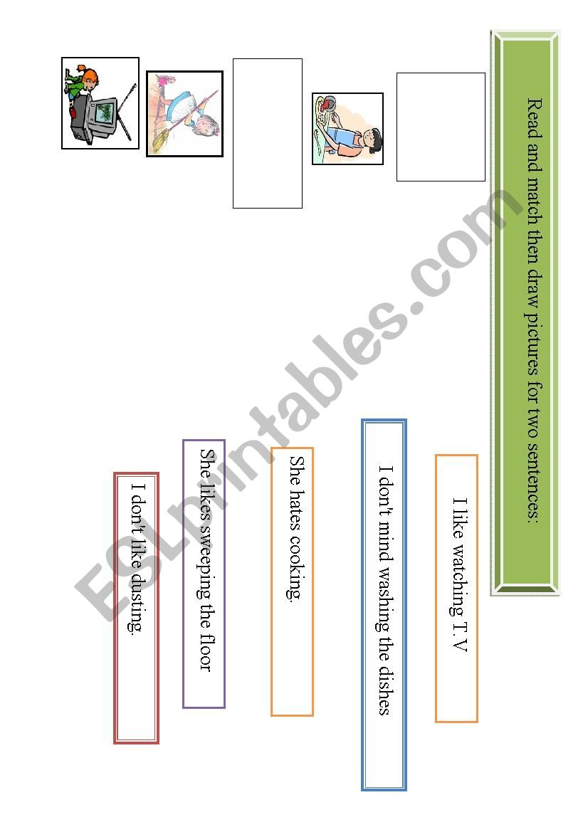 likes and dislikes matching activity for slow learners