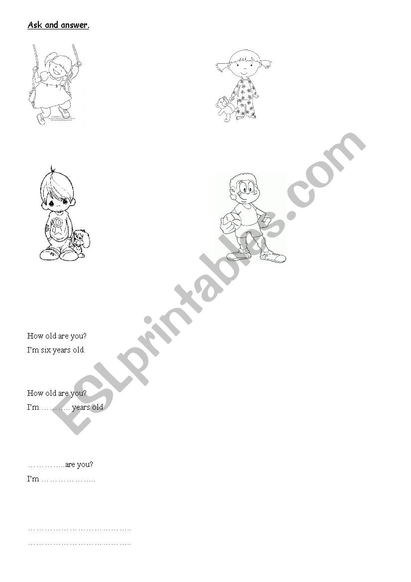 NAME AND AGE worksheet