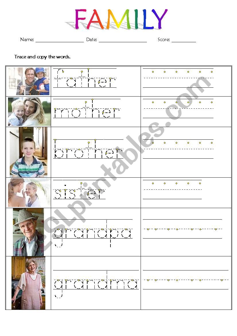 Family worksheet