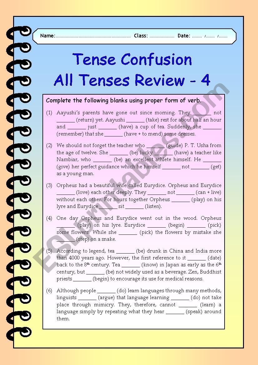 Tense Confusion All Tenses (mixed) Review - 4