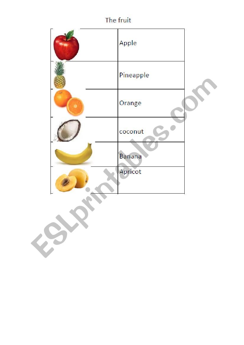 THE  FRUIT worksheet