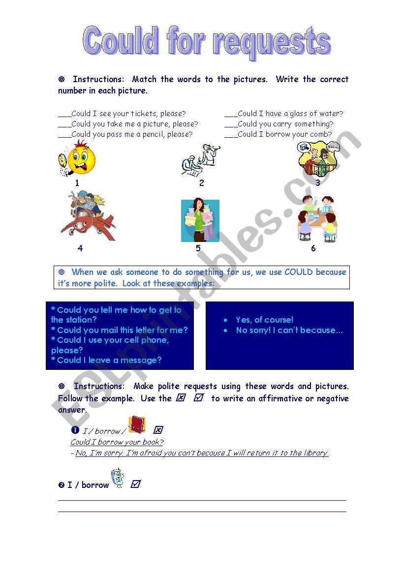 Could for requests worksheet