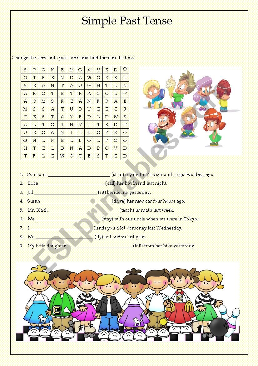 simple past tense worksheet