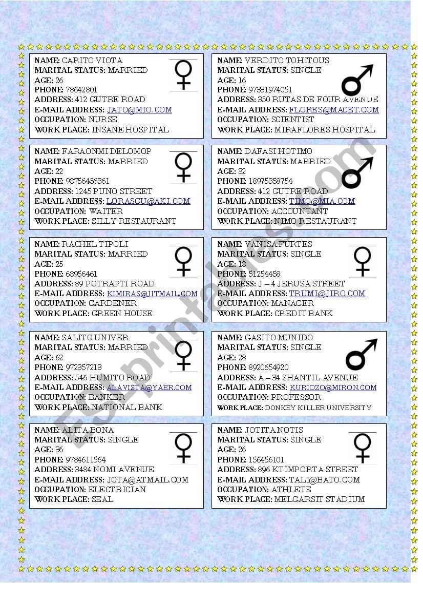 IDENTITIES worksheet