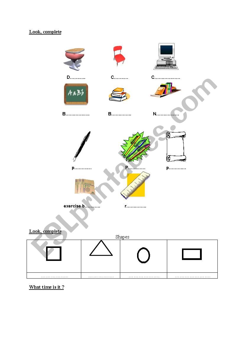 check: clothes / time worksheet