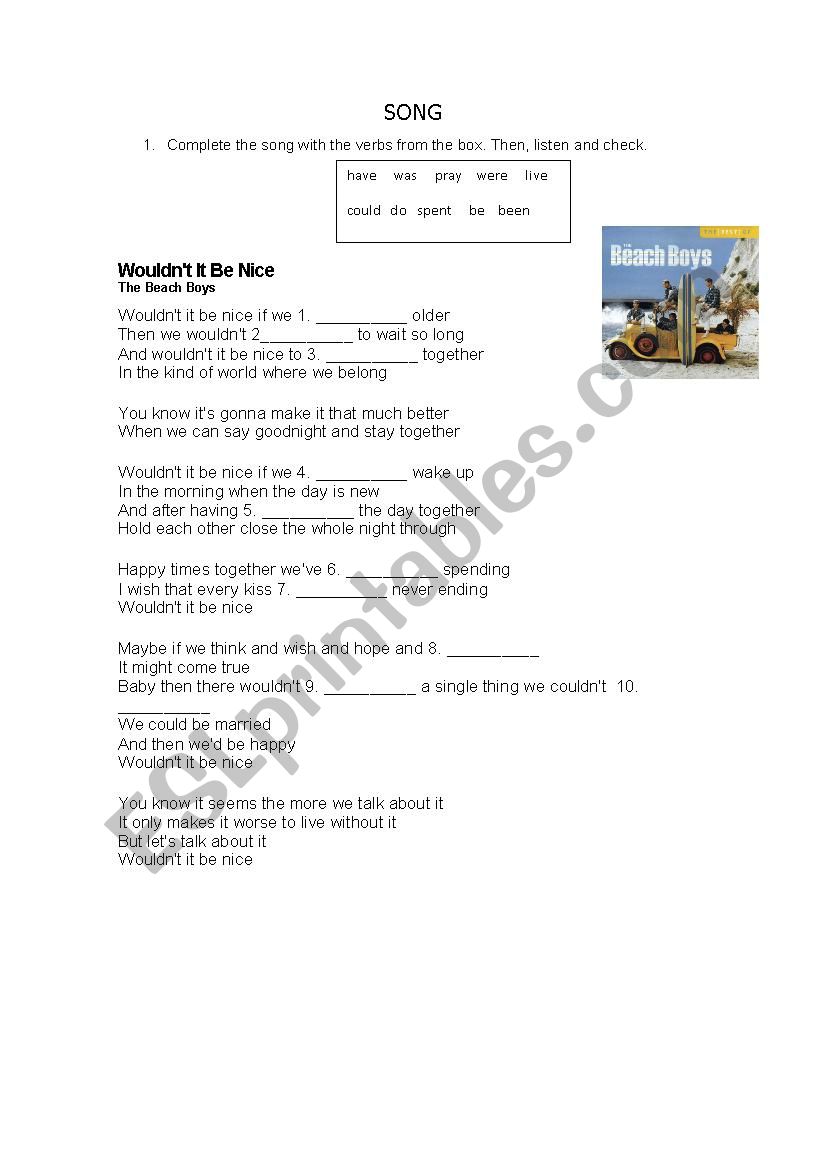 Song- second conditional worksheet