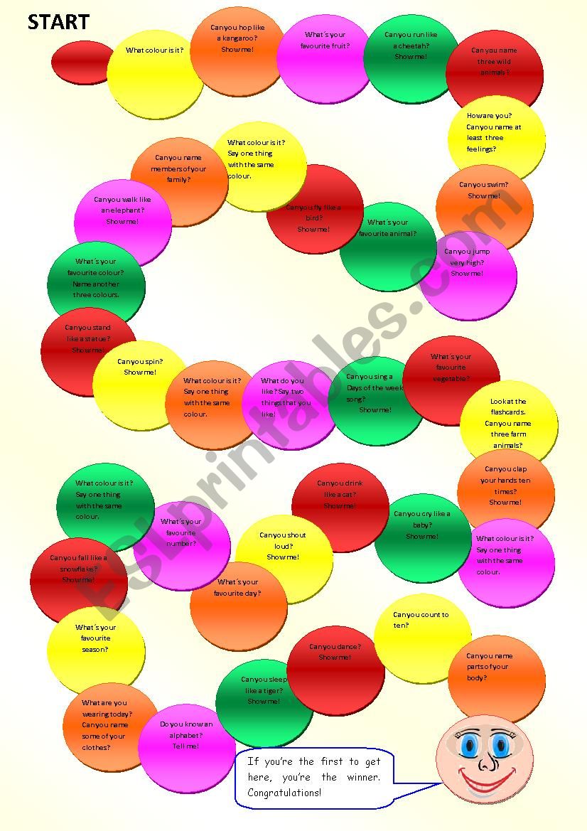 Boardgame - practice the basic vocabulary - for beginners