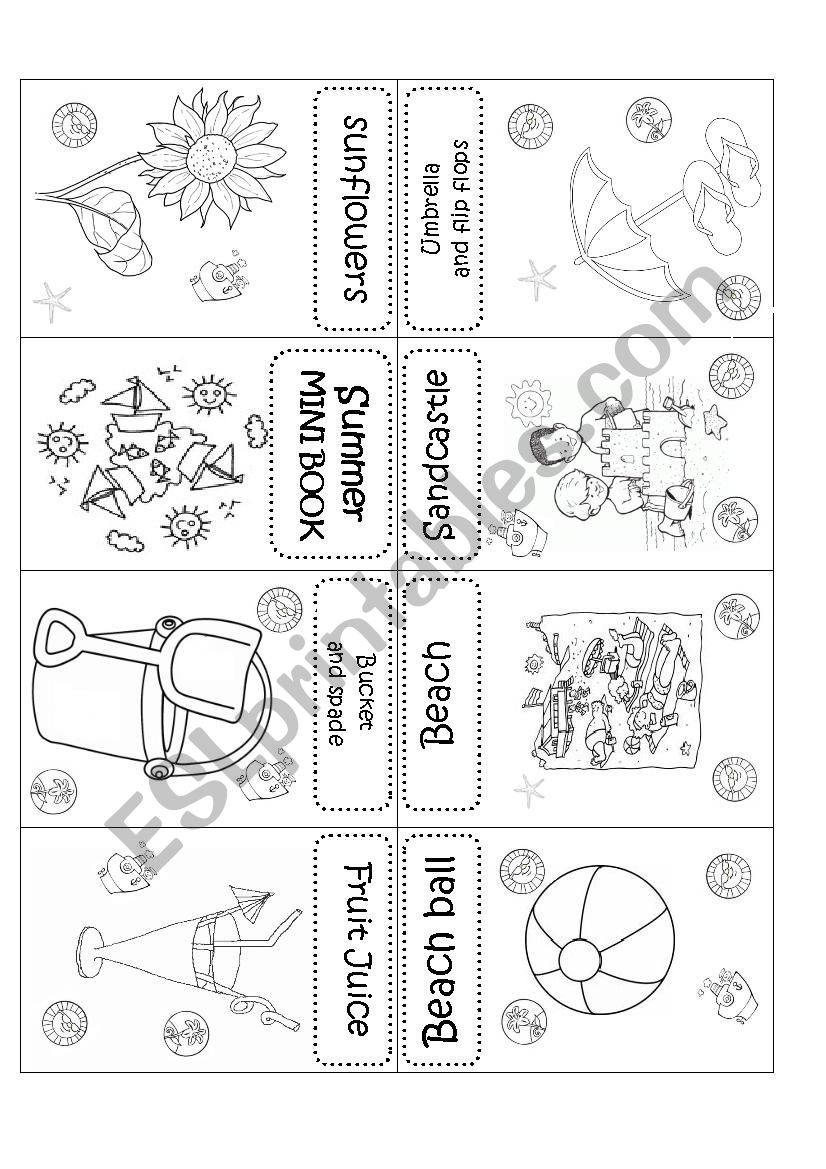 Summer mini book worksheet