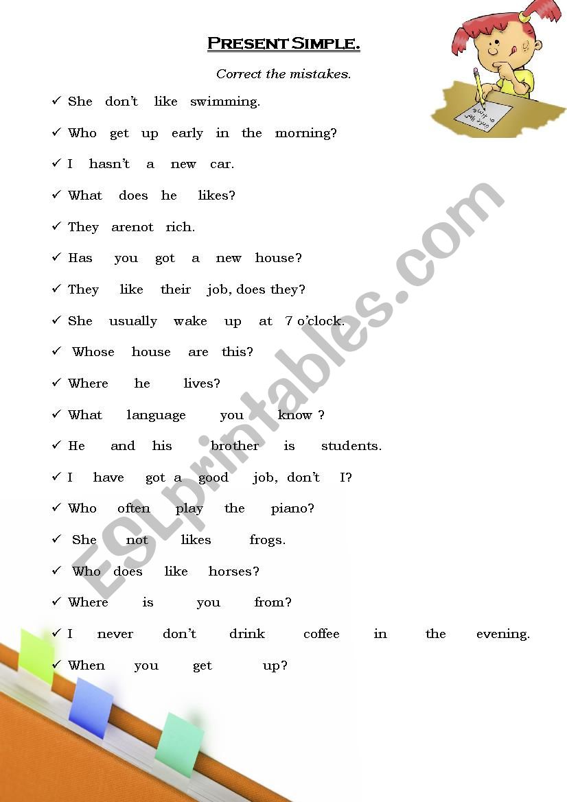 Present Simple worksheet