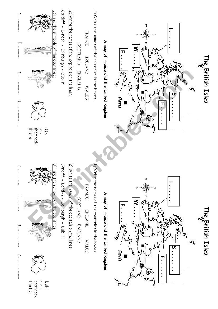 the British Isles worksheet