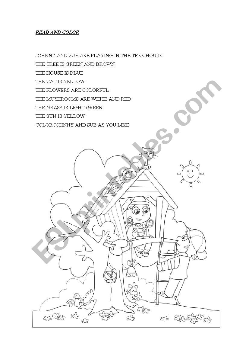 READ AND COLOR  worksheet