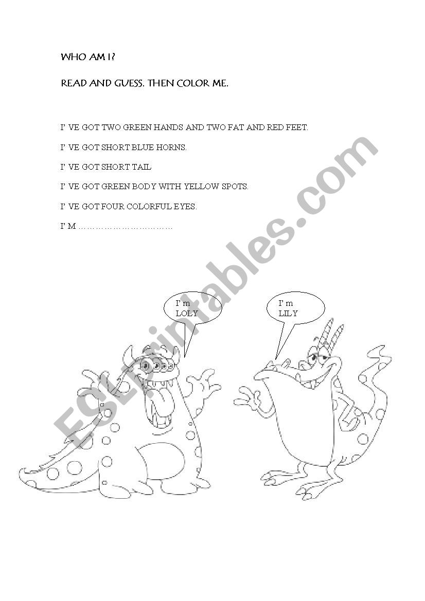 WHO AM I? worksheet