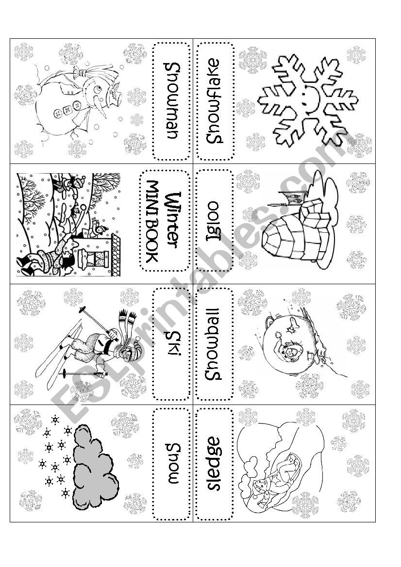 WINTER MINI BOOK worksheet