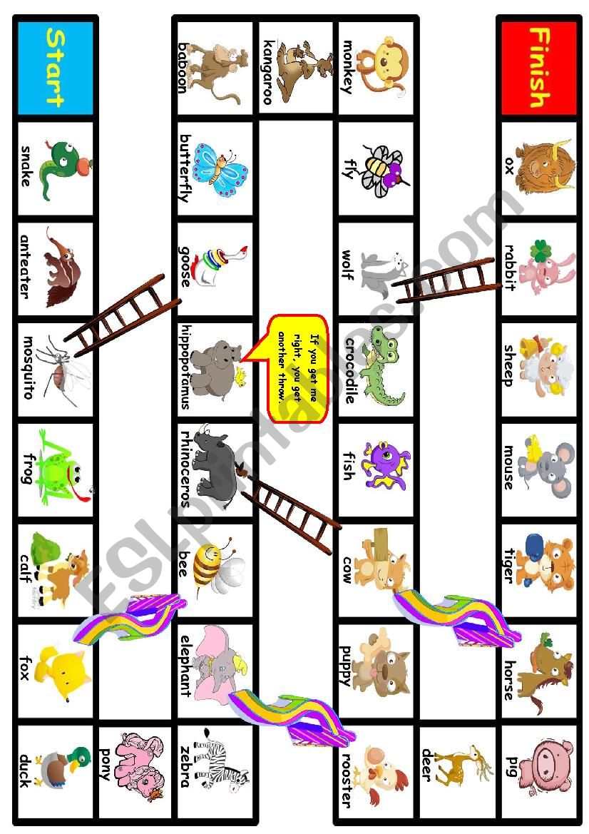 Animal Plural games worksheet