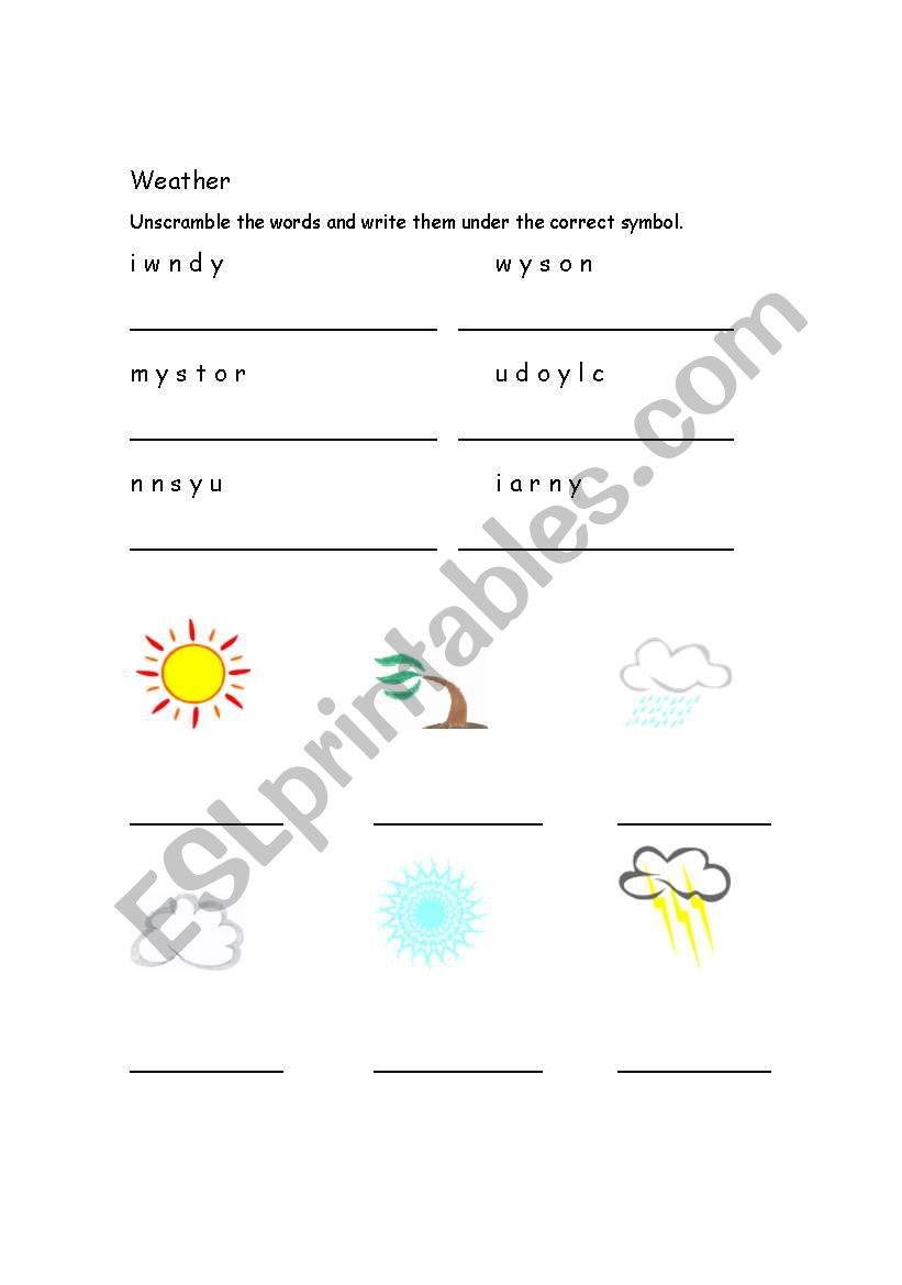 WEATHER worksheet