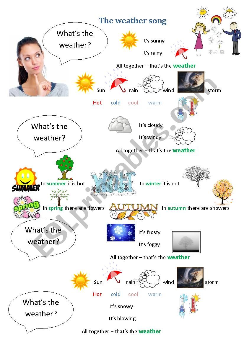 whatÂ´s the weather song worksheet