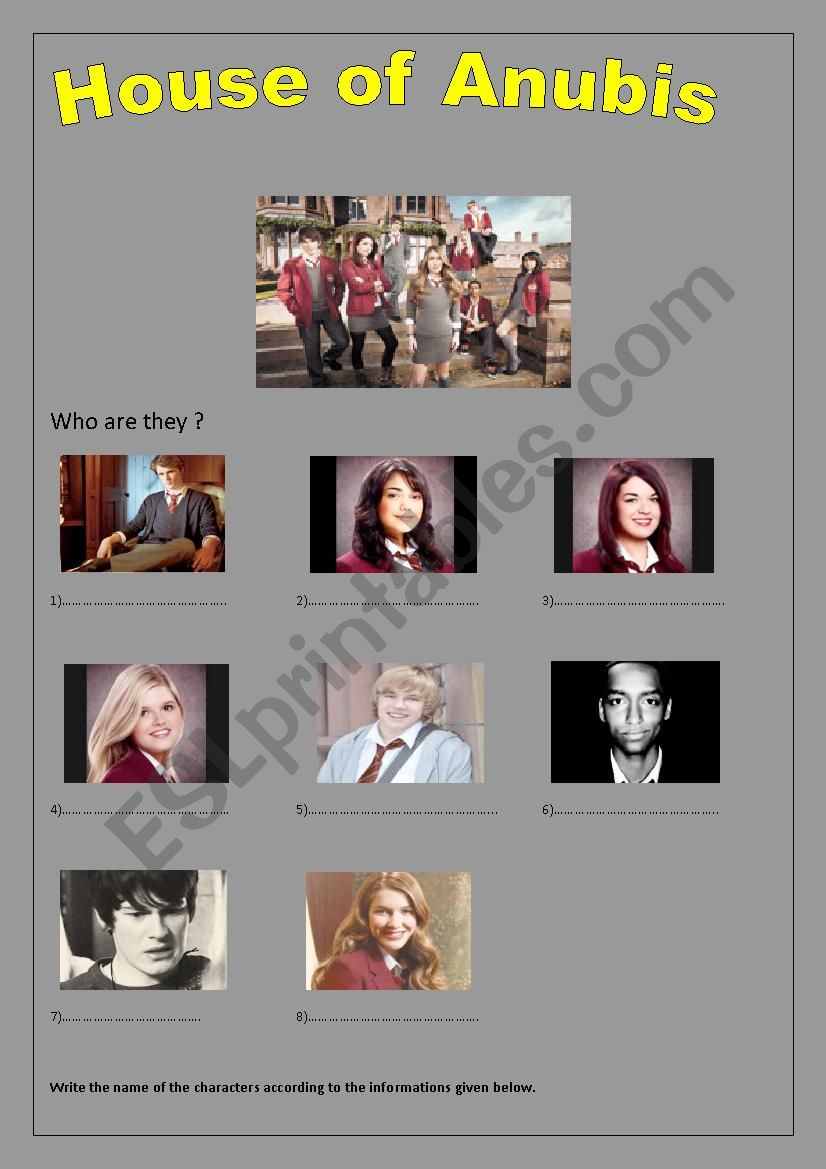 House of anubis worksheet