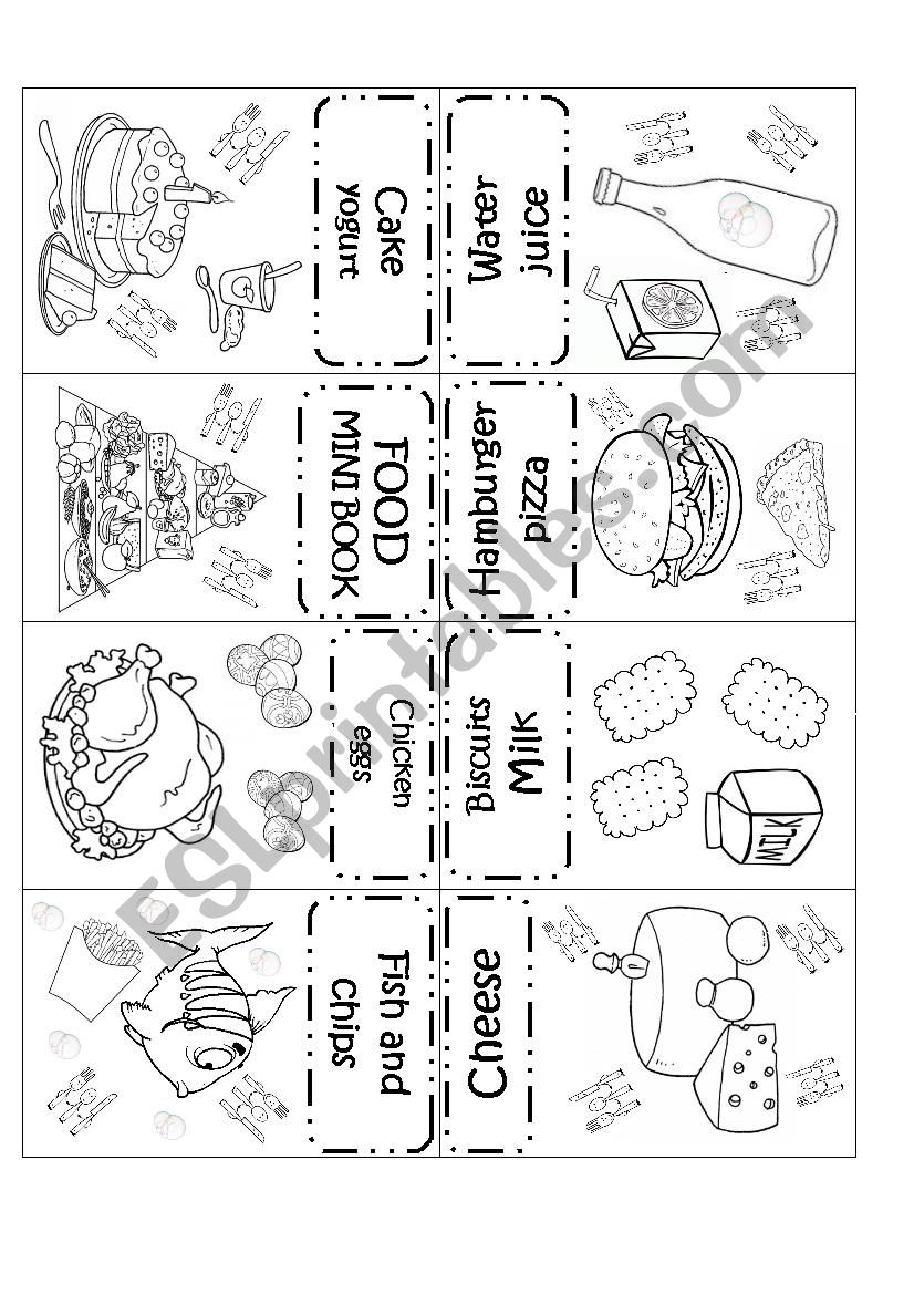 FOOD MINI BOOK worksheet