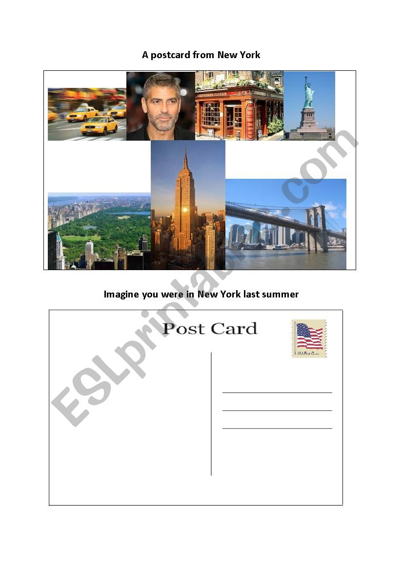 postcard from New York worksheet