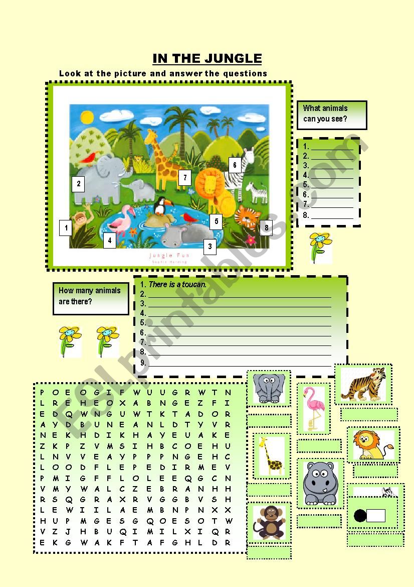 In the jungle worksheet