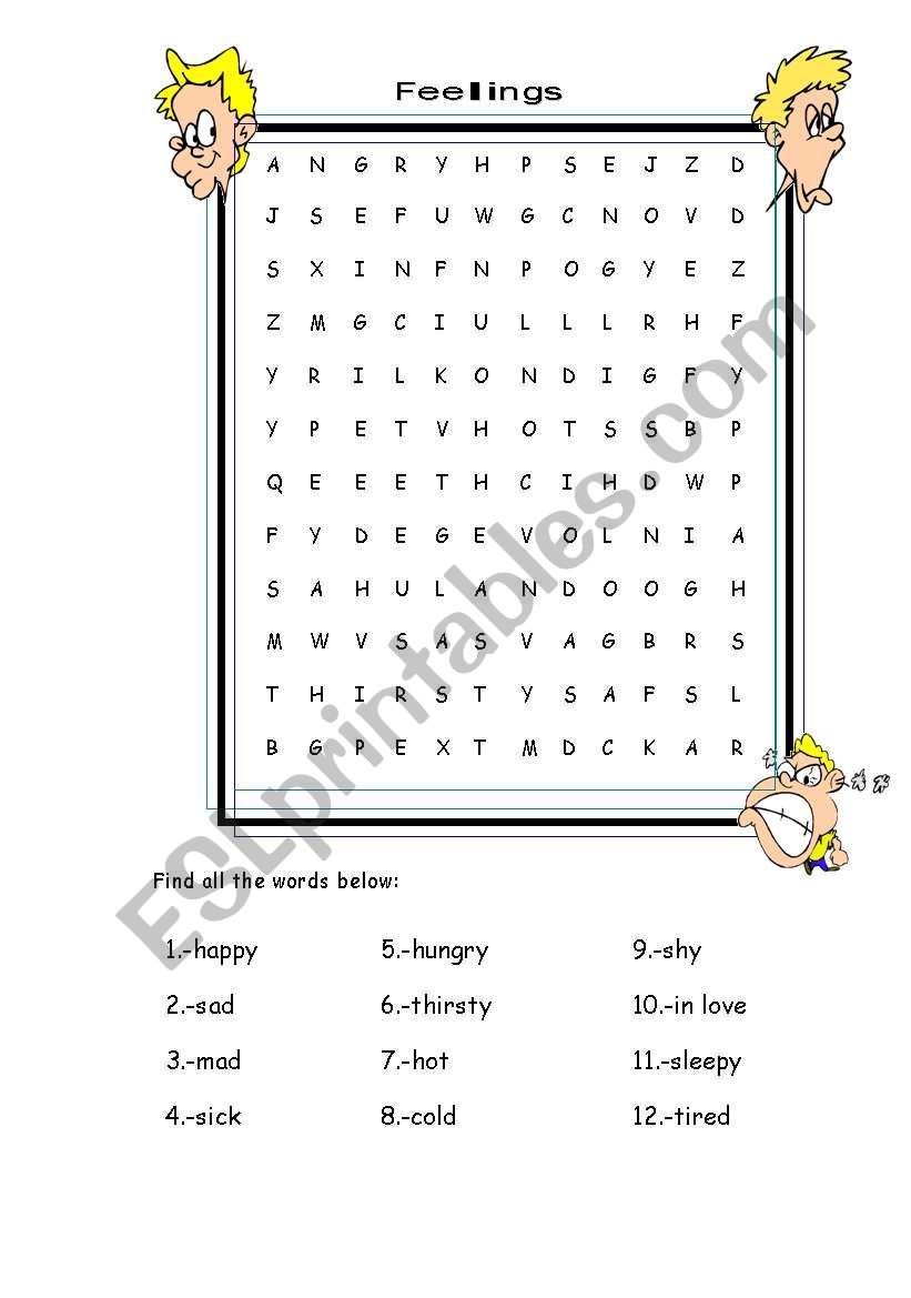 Feelings worksheet