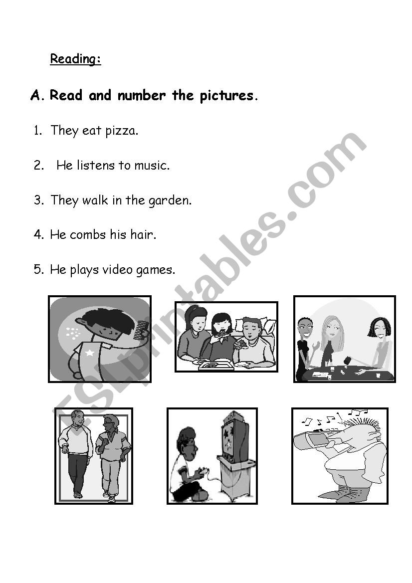 read and match worksheet