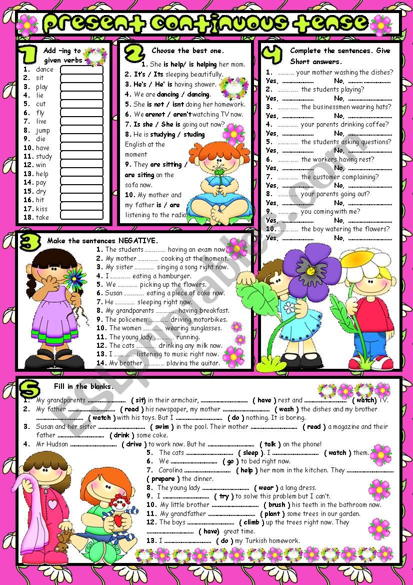 Present Continuous Tense worksheet