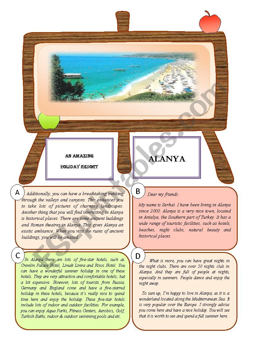 Touristic Places worksheet