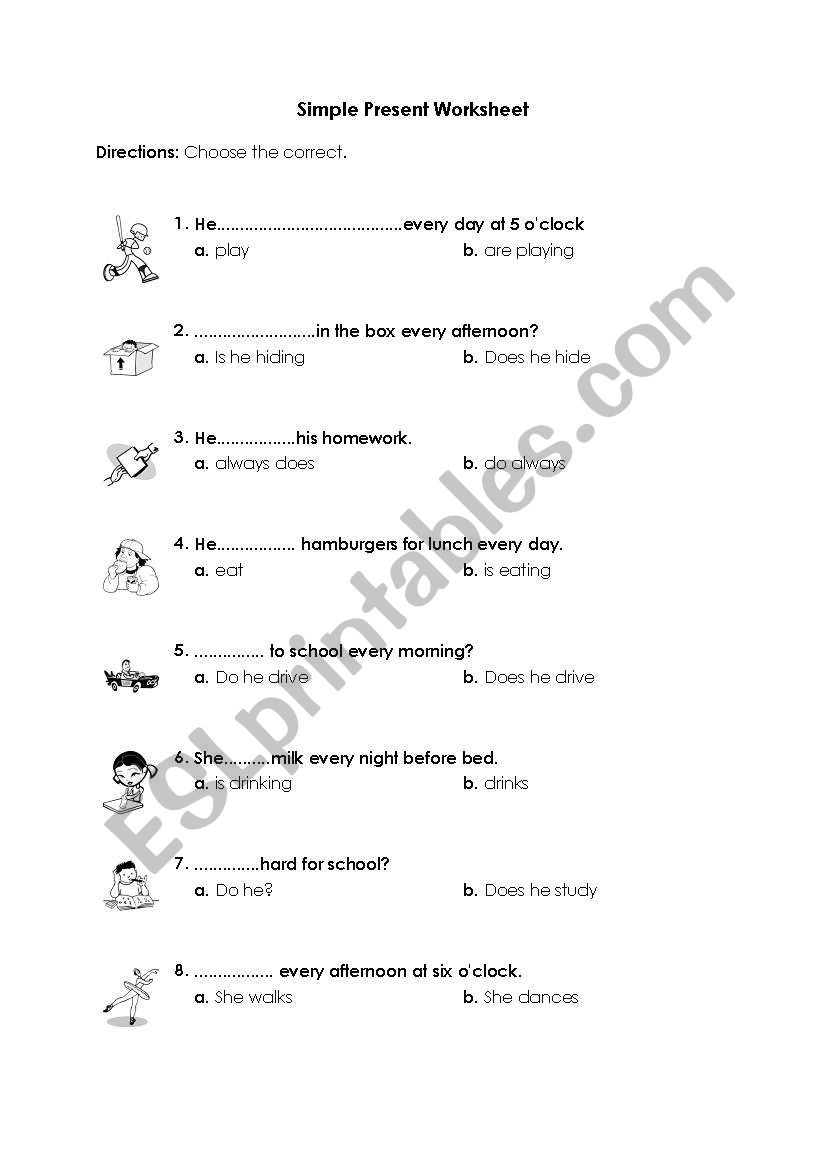 PRESENT SIMPLE worksheet