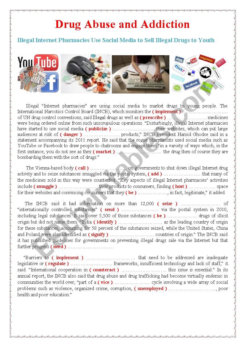 Drug Abuse and Addiction  worksheet