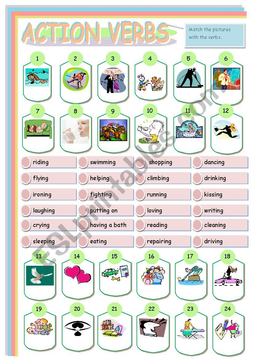 ACTION VERBS worksheet