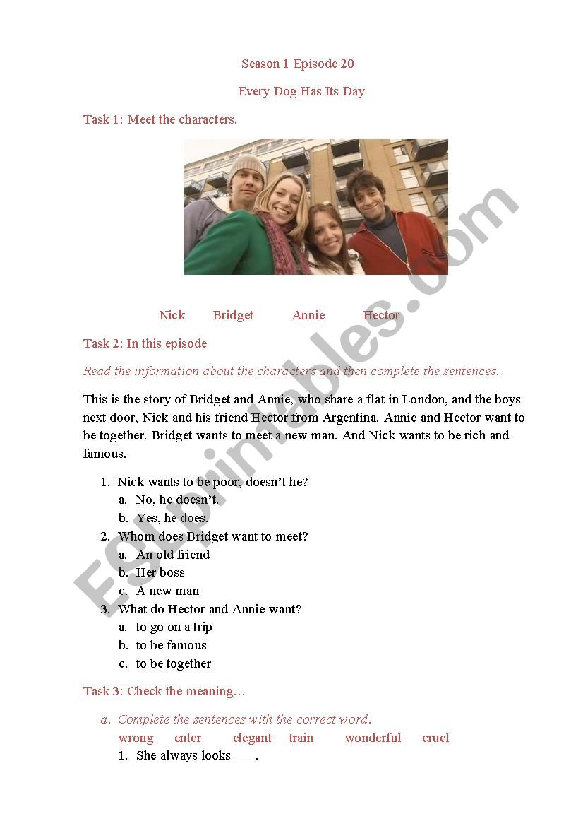 Extra English Worksheet