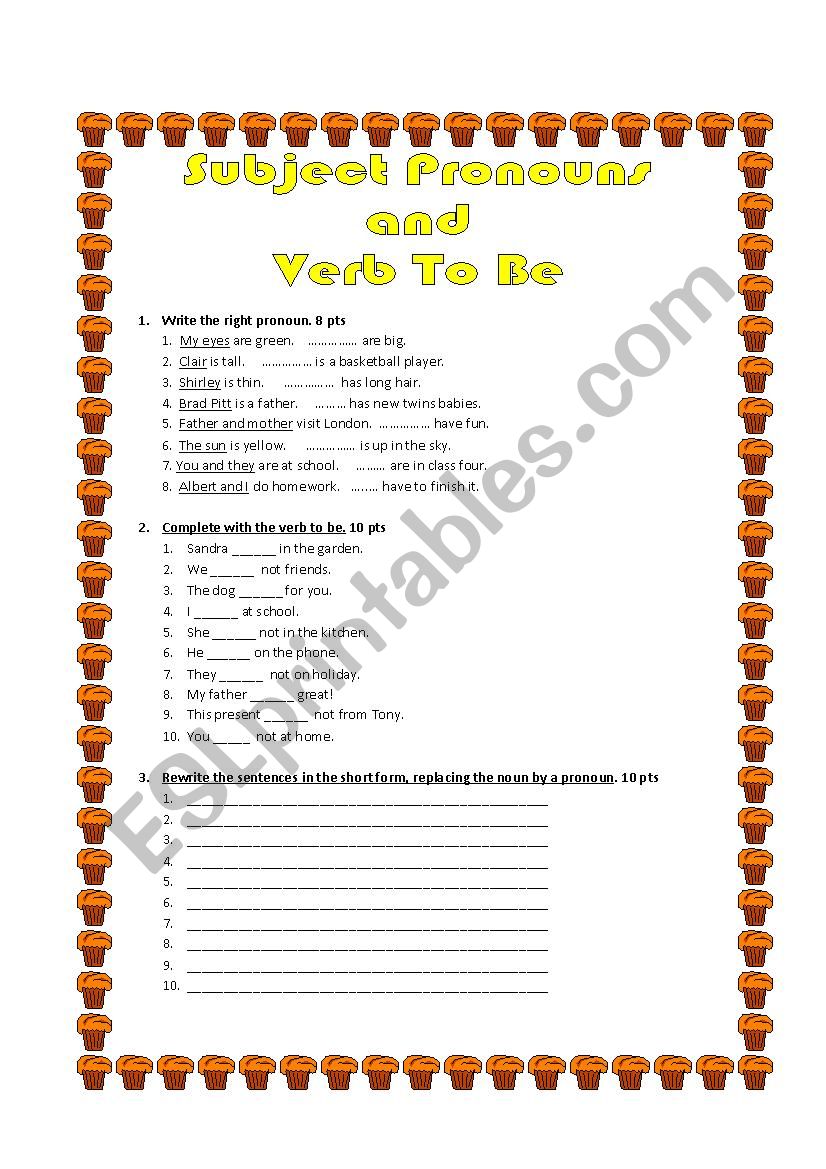 Subject Pronouns and Verb To Be