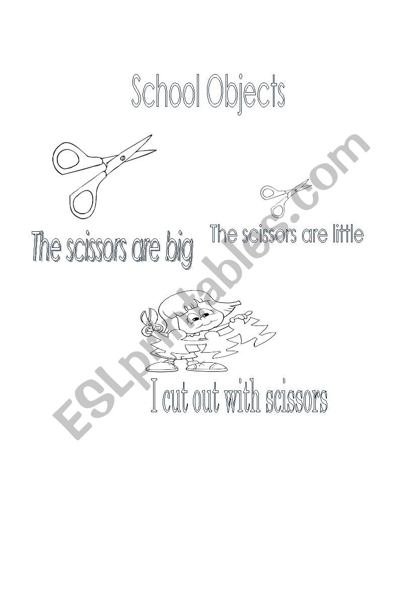 School Items. Scissors worksheet