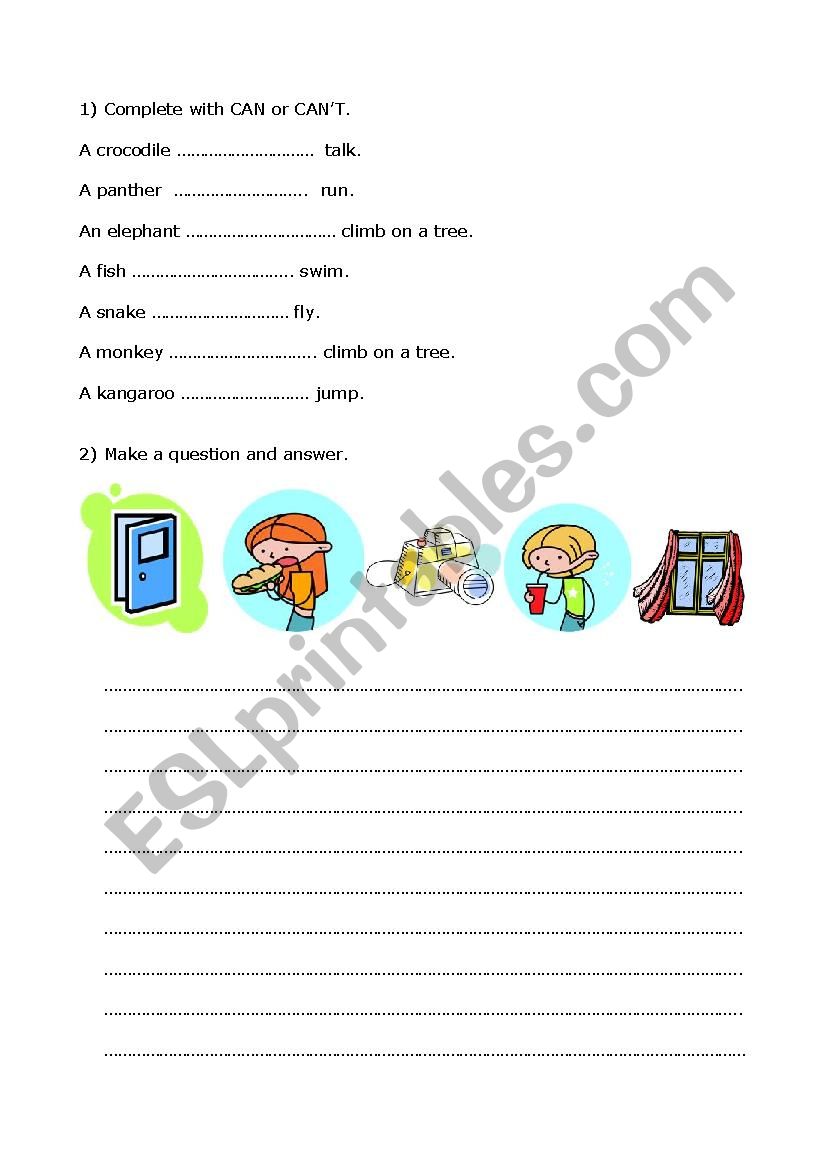 can-cannot worksheet