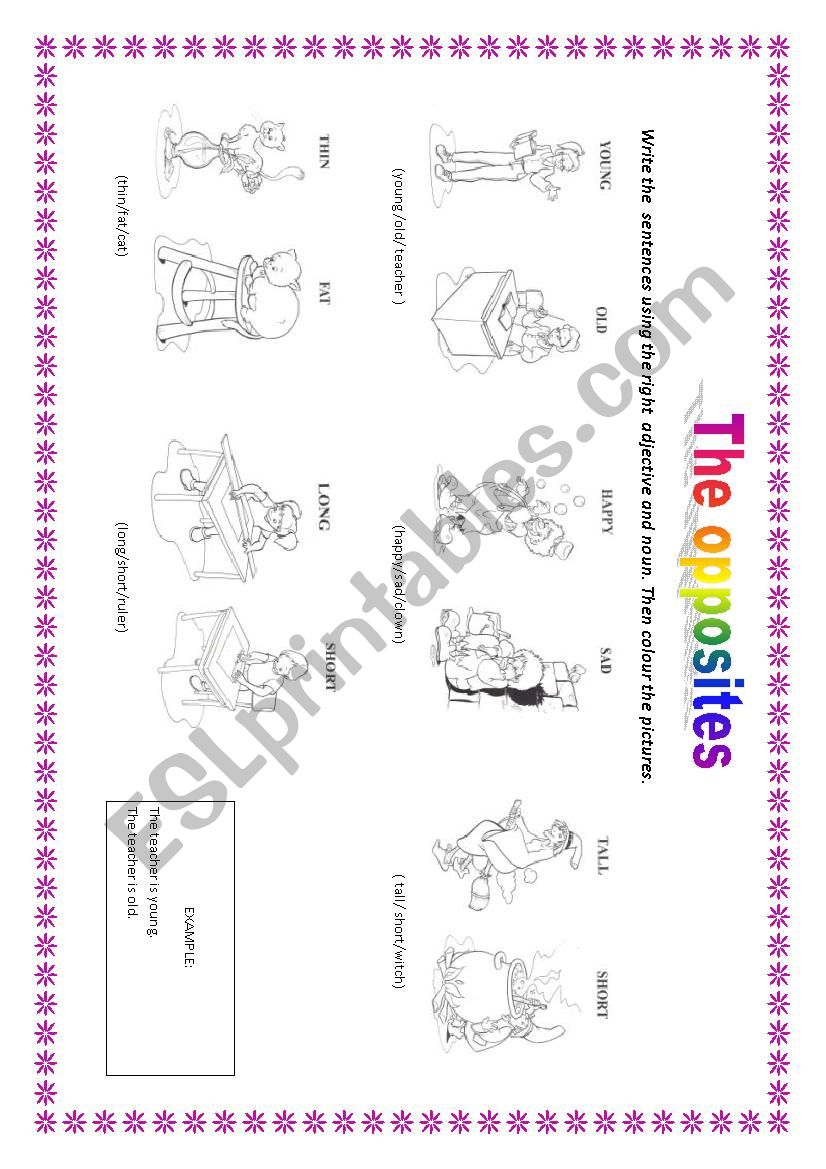 THE OPPOSITES worksheet