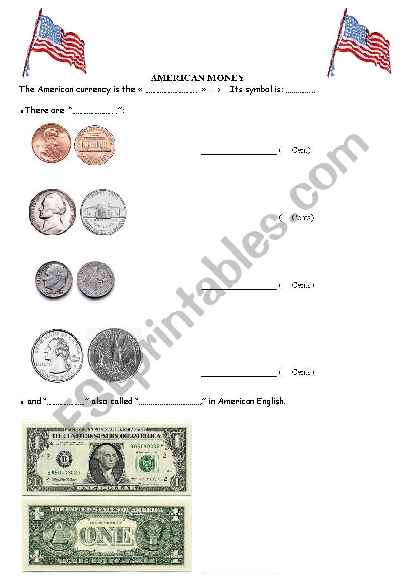 American money worksheet
