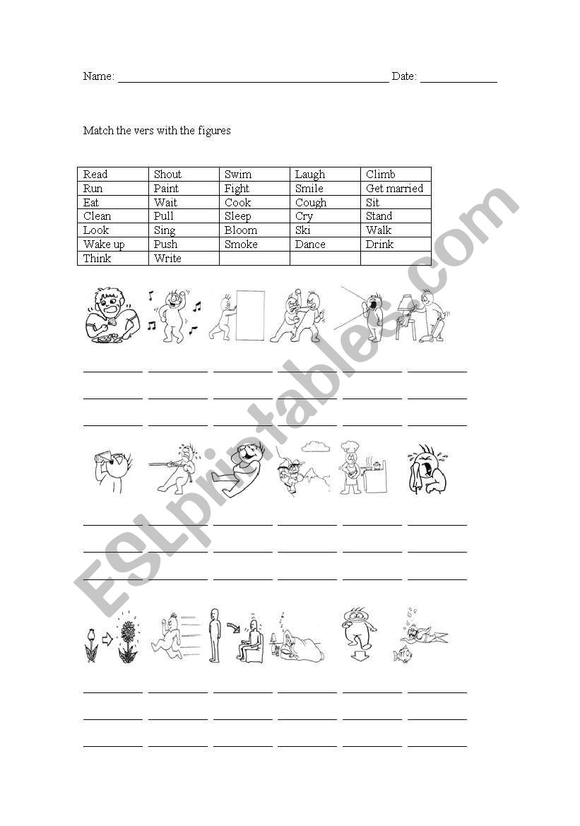 Verbs exercises worksheet