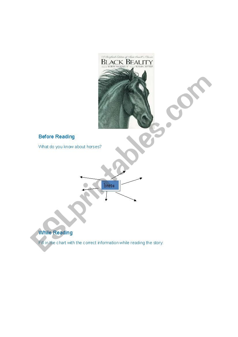 Black Beauty worksheet