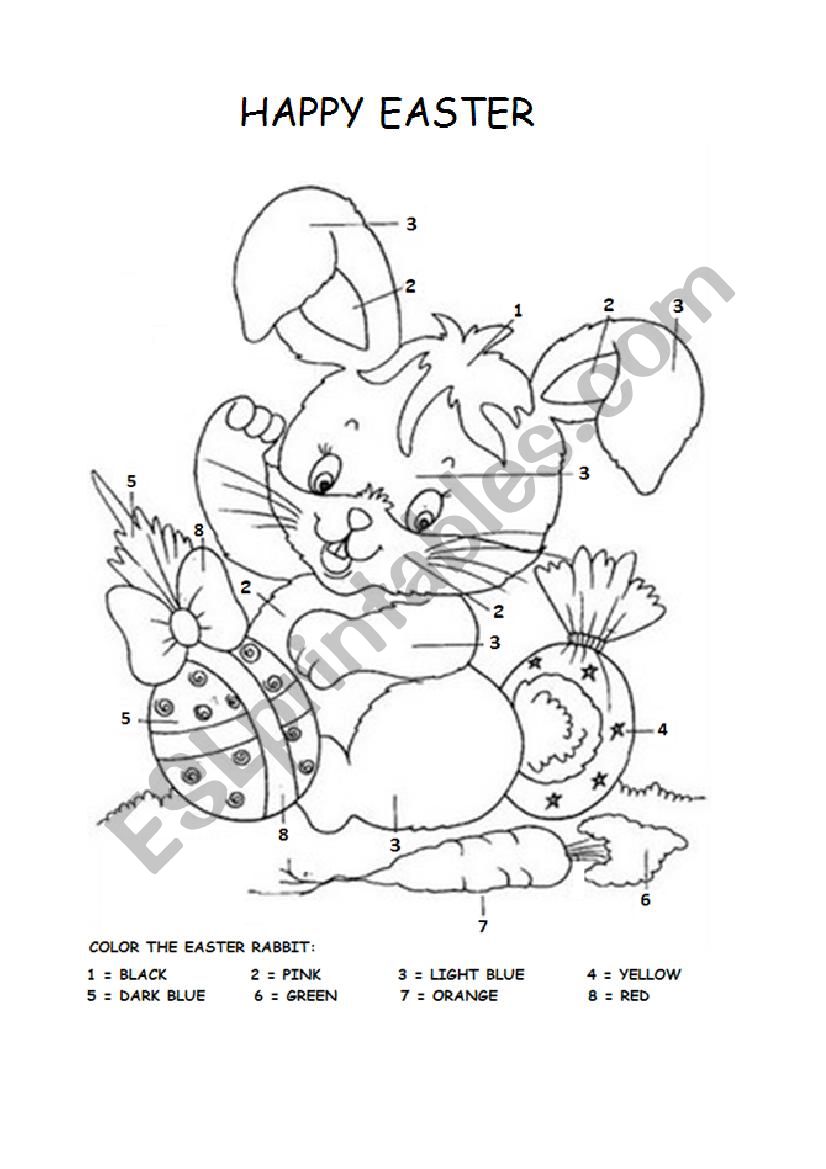 Color - Happy Easter worksheet