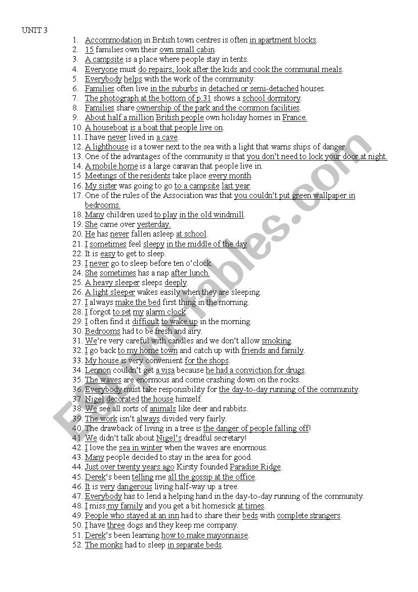 Straightforward Intermediate Unit 3 Worksheet: Make questions to underlined words