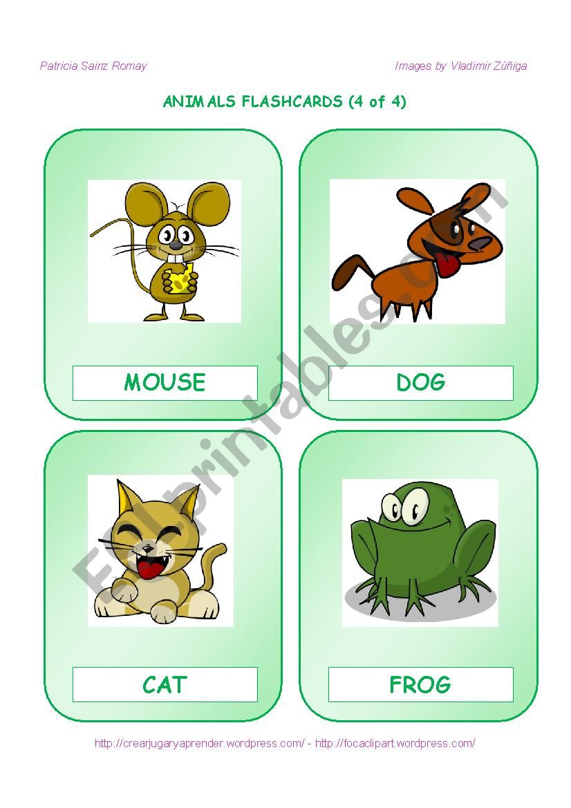 ANIMALS FLASHCARDS  - 4 OF 4 worksheet