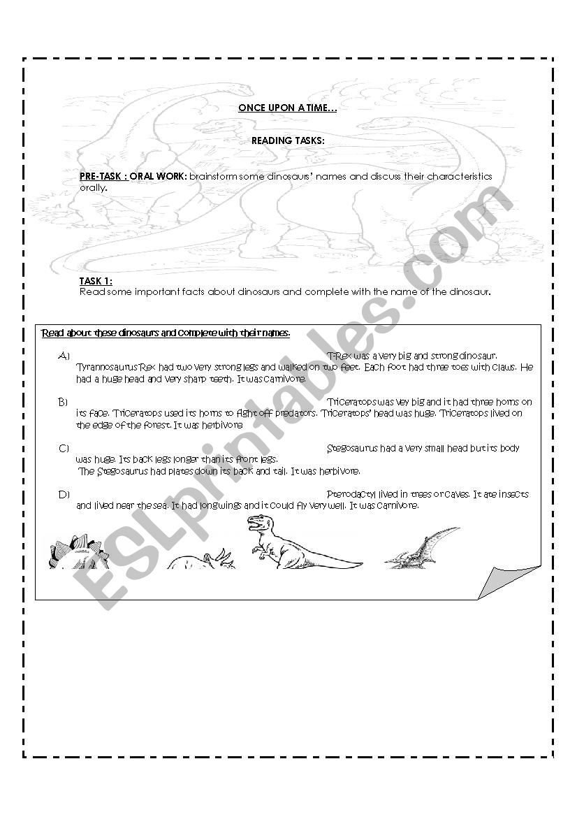 Dinosayrs lesson plan worksheet