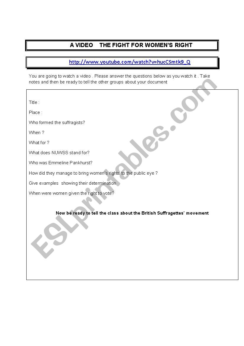 the right to vote worksheet